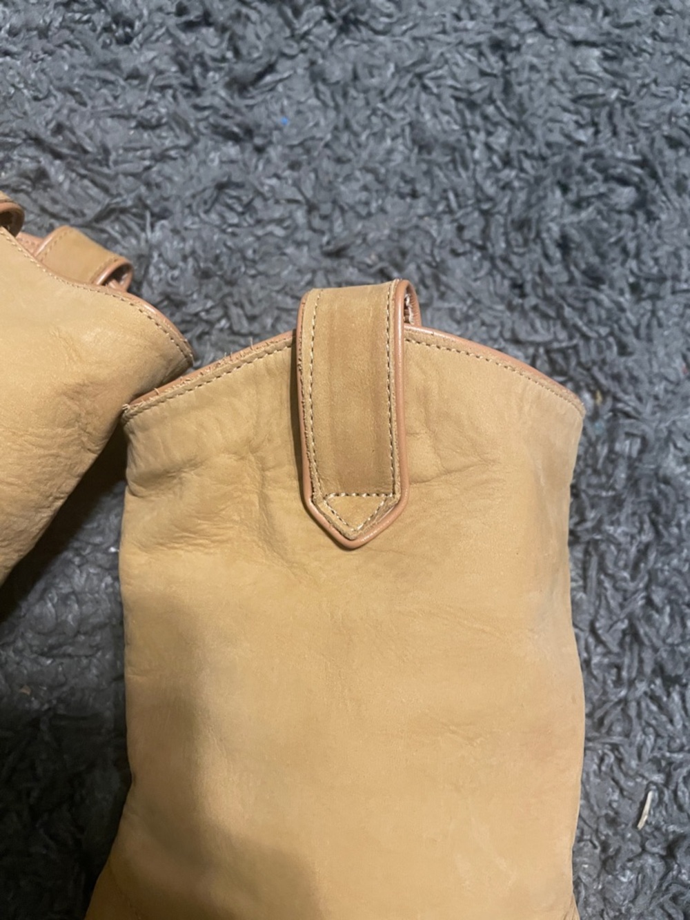 SCHUTZ Pointed-Toe Mid-Calf Heeled Boots in Tan - Picture 10 of 11